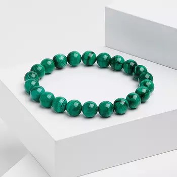 Браслет малахит 8 мм 18 см