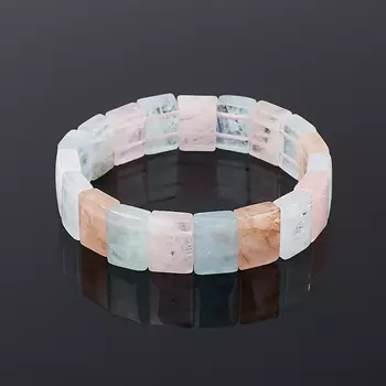 Браслет микс аквамарин, берилл 17 см