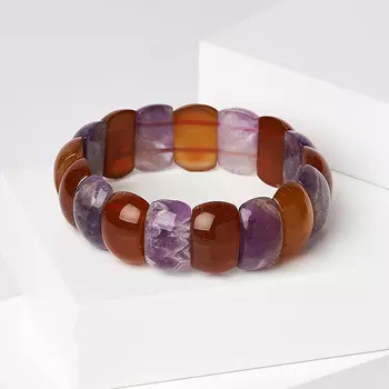 Браслет микс аметист, сердолик 19 см