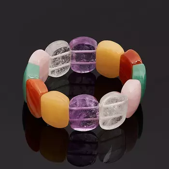 Браслет микс авантюрин, аметист, горный хрусталь 16 см