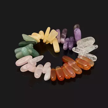 Браслет микс авантюрин, аметист, горный хрусталь 17 см