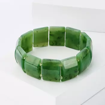 Браслет нефрит зеленый 18 см