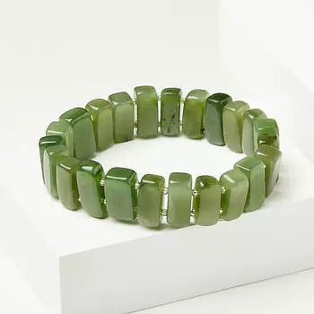 Браслет нефрит зеленый 18 см