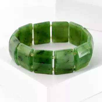Браслет нефрит зеленый 18 см