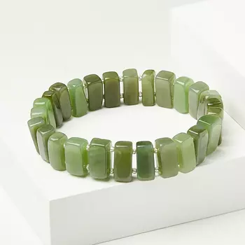 Браслет нефрит зеленый 19 см