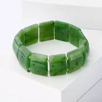 Браслет нефрит зеленый 19 см