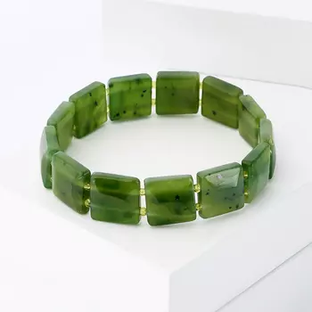 Браслет нефрит зеленый 20 см