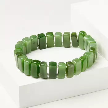 Браслет нефрит зеленый 20 см
