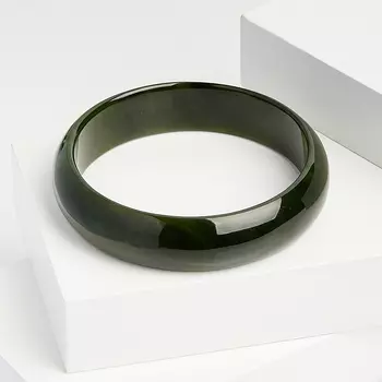 Браслет нефрит зеленый цельный 20 см