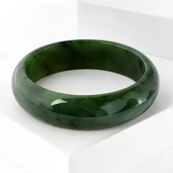 Браслет нефрит зеленый цельный 20 см