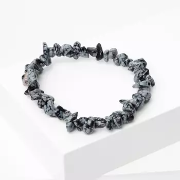 Браслет обсидиан снежный 17 см