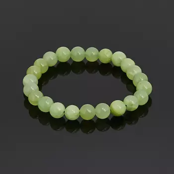 Браслет оникс мраморный зеленый 8 мм 17 см