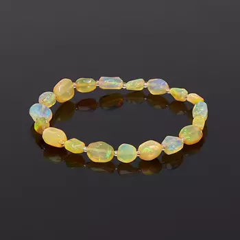 Браслет опал благородный желтый 16 см