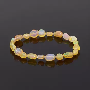 Браслет опал благородный желтый 17 см