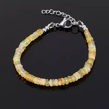 Браслет опал благородный желтый (биж. сплав, сталь хир.) 16 см (+3 см)