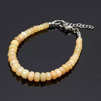 Браслет опал благородный желтый огранка 16 см (+3 см) (хир. сталь)