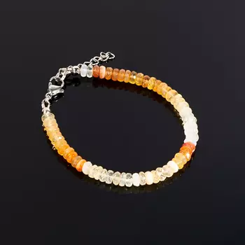 Браслет опал благородный желтый огранка 17 см (+3 см) (хир. сталь)