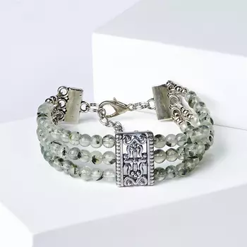 Браслет пренит (биж. сплав) 4,5 мм 17 см (+3 см)