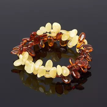 Браслет янтарь (биж. сплав) пружина 17 см (регулируемый)