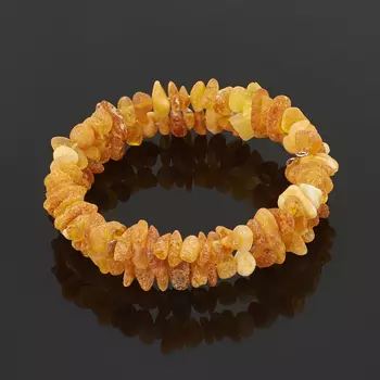 Браслет янтарь (биж. сплав) пружина 17 см (регулируемый)