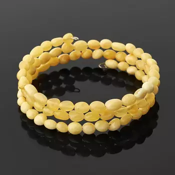 Браслет янтарь (биж. сплав) пружина 18 см (регулируемый)