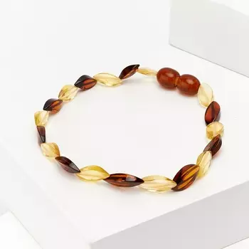 Браслет янтарь пресс 18 см