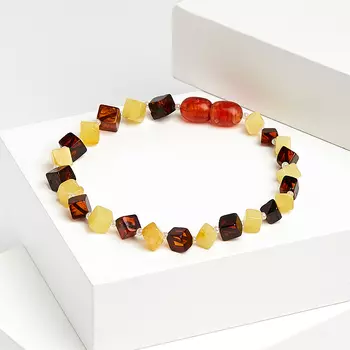 Браслет янтарь пресс огранка 19 см