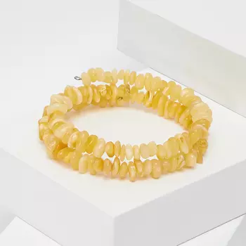 Браслет янтарь пружина 17 см (регулируемый) (биж. сплав)