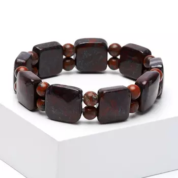 Браслет яшма джеспилит, красная 17 см