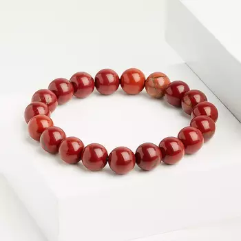 Браслет яшма красная 10 мм 17 см