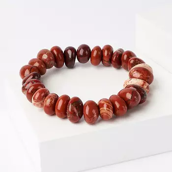 Браслет яшма красная 18 см