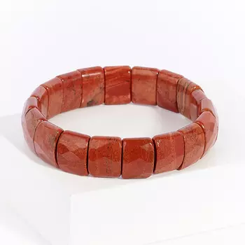 Браслет яшма красная огранка 16 см