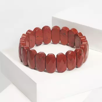 Браслет яшма красная огранка 17 см