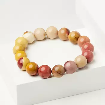 Браслет яшма мукаит 12 мм 17 см