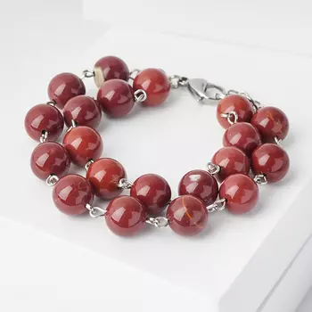 Браслет яшма мукаит (биж. сплав) 10 мм 17 см (+3 см)