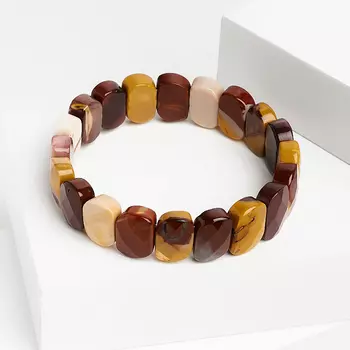 Браслет яшма мукаит огранка 17 см