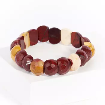 Браслет яшма мукаит огранка 17 см