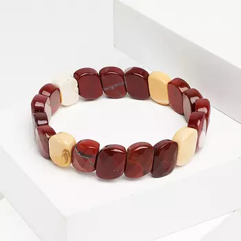 Браслет яшма мукаит огранка 18 cм