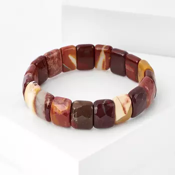 Браслет яшма мукаит огранка 18 см