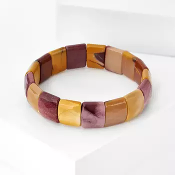 Браслет яшма мукаит огранка 18 см