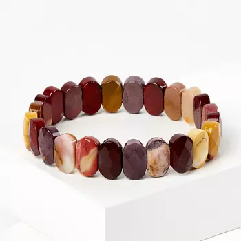 Браслет яшма мукаит огранка 19 cм