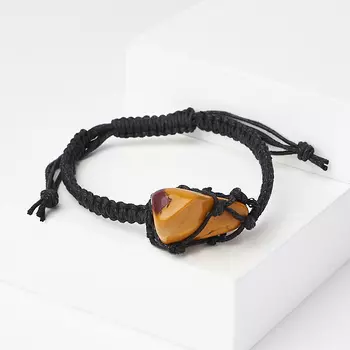 Браслет яшма мукаит (текстиль) шамбала 16 см (регулируемый)