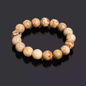 Браслет яшма рисунчатая (песочная) 12 мм 16 см