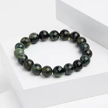 Браслет яшма зеленая 10 мм 17 см