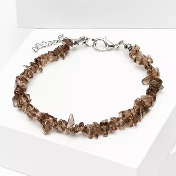 Браслет раухтопаз 16 см (+3 см) (сталь хир., биж. сплав)