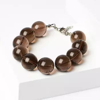 Браслет раухтопаз (биж. сплав) 16 мм 17 см (+3 см)