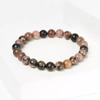 Браслет родонит 8 мм 17 cм