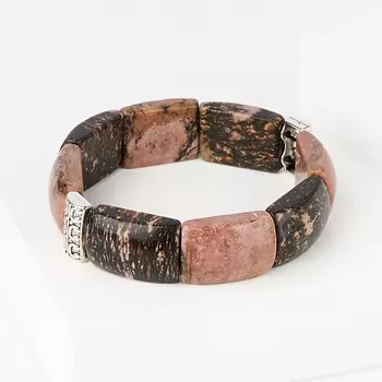 Браслет родонит (биж. сплав) 17 см