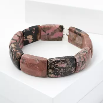 Браслет родонит (биж. сплав) 18 см