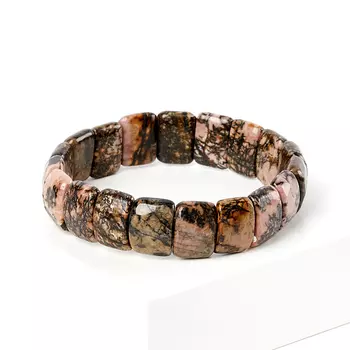 Браслет родонит огранка 18 cм